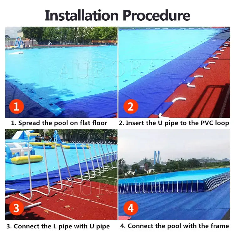 Large Above Ground Steel Pool Rectangular - Metal Frame Swimming Pool with PVC Liner | Premium Above Ground Pool Set