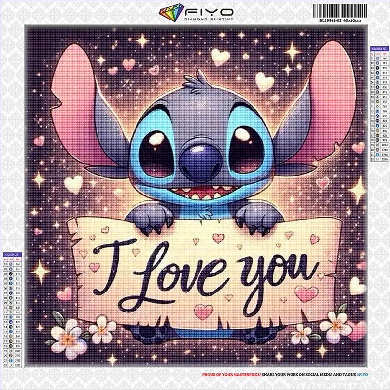 30x30cm Lilo & Stitch Diamond Painting Kit – Full Drill Mosaic Embroidery Art with Rhinestones | DIY Cross Stitch Craft for Home Decor