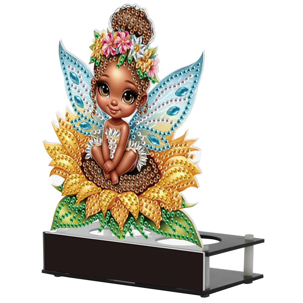 Flower Puppy Diamond Painting Candle Holder – Cute Desktop Tealight Ornament for Home Decor & Aromatherapy