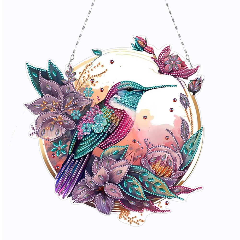 5D DIY Diamond Painting Hanging Pendants – Double-Sided Special Shape Bee, Owl & Peacock Suncatcher Ornaments for Wall & Window Décor