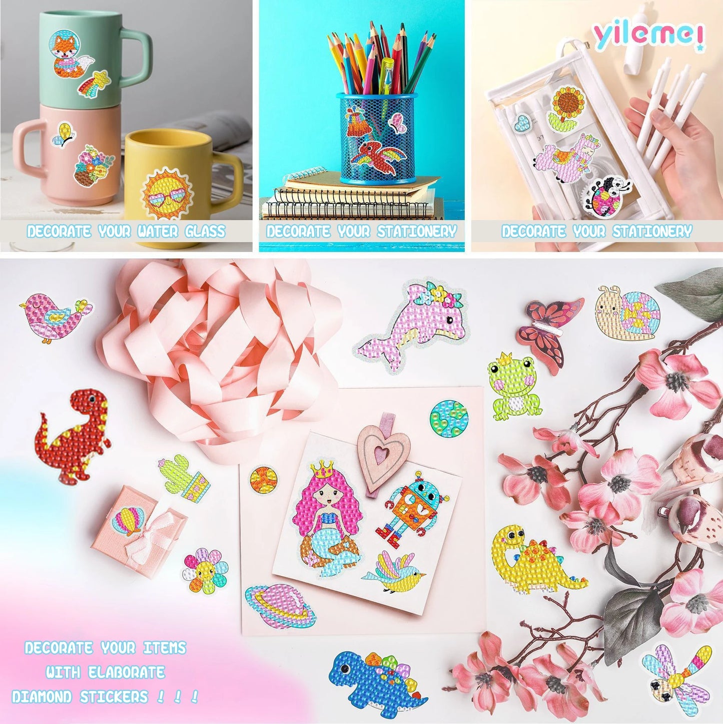 Cartoon DIY Diamond Painting Kit for Girls – Unicorn, Mermaid & Cute Animal Designs | Fun Handicraft Gift for Kids