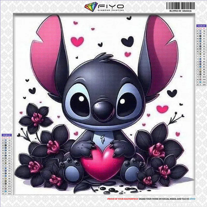 30x30cm Lilo & Stitch Diamond Painting Kit – Full Drill Mosaic Embroidery Art with Rhinestones | DIY Cross Stitch Craft for Home Decor