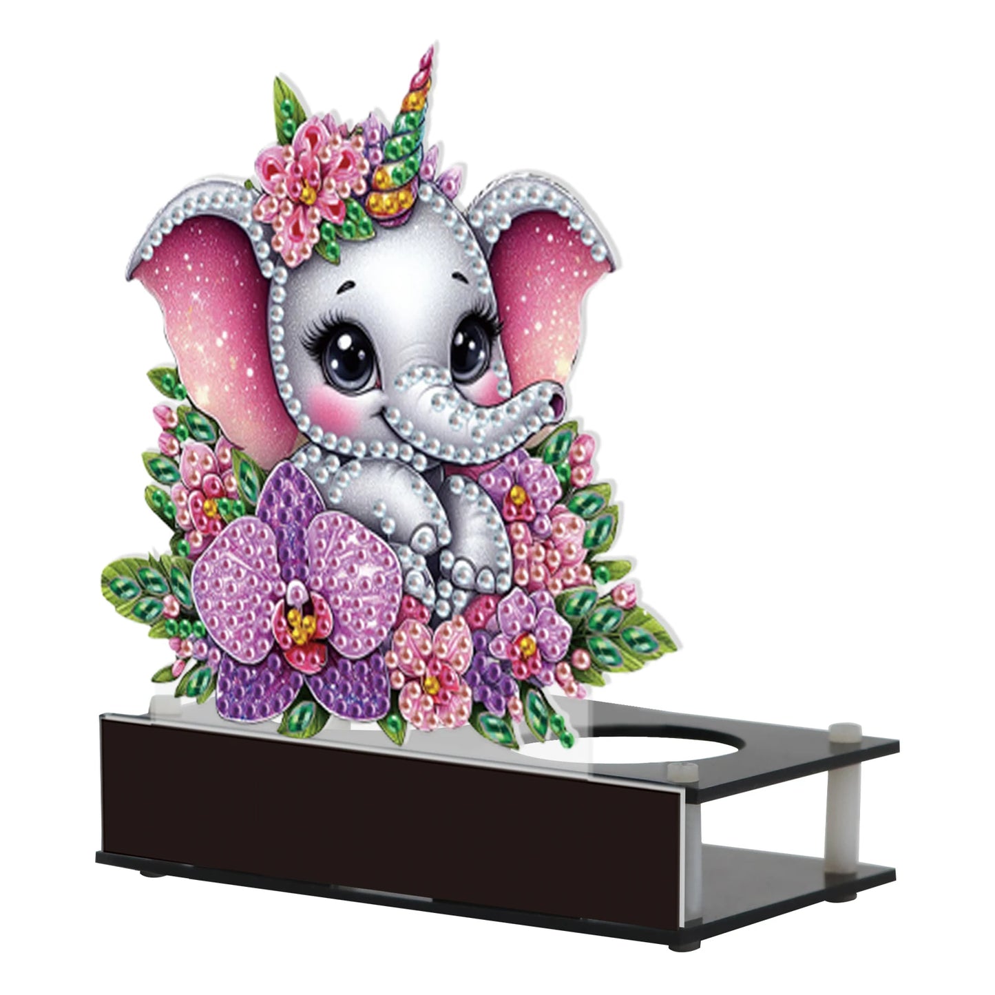Flower Puppy Diamond Painting Candle Holder – Cute Desktop Tealight Ornament for Home Decor & Aromatherapy