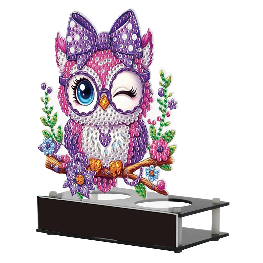 Flower Puppy Diamond Painting Candle Holder – Cute Desktop Tealight Ornament for Home Decor & Aromatherapy