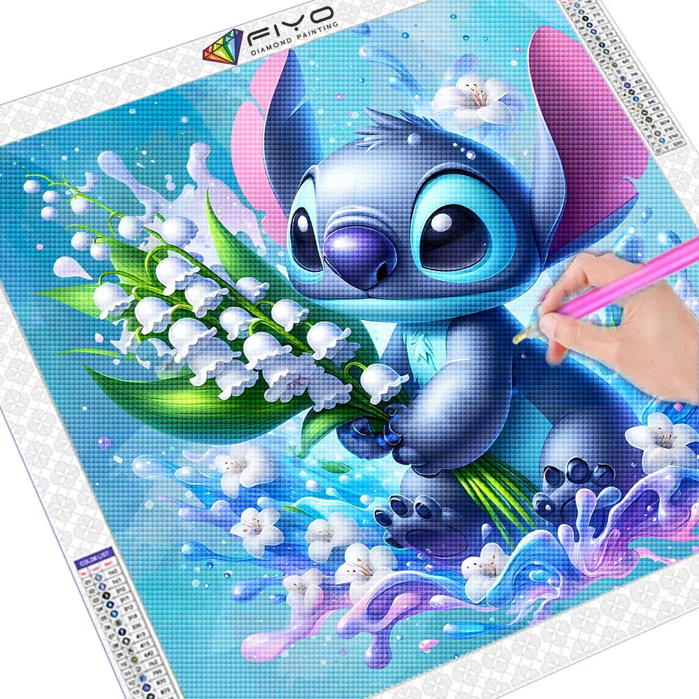30x30cm Lilo & Stitch Diamond Painting Kit – Full Drill Mosaic Embroidery Art with Rhinestones | DIY Cross Stitch Craft for Home Decor