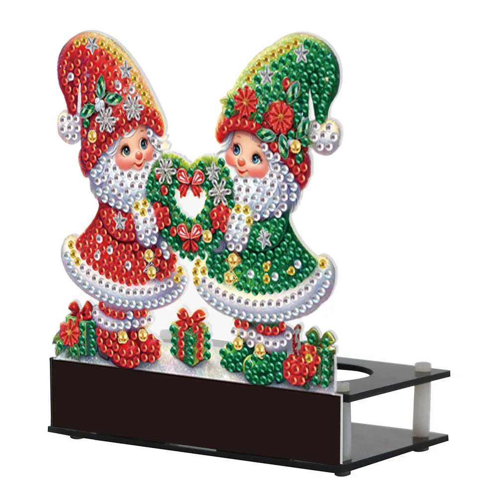 Flower Puppy Diamond Painting Candle Holder – Cute Desktop Tealight Ornament for Home Decor & Aromatherapy