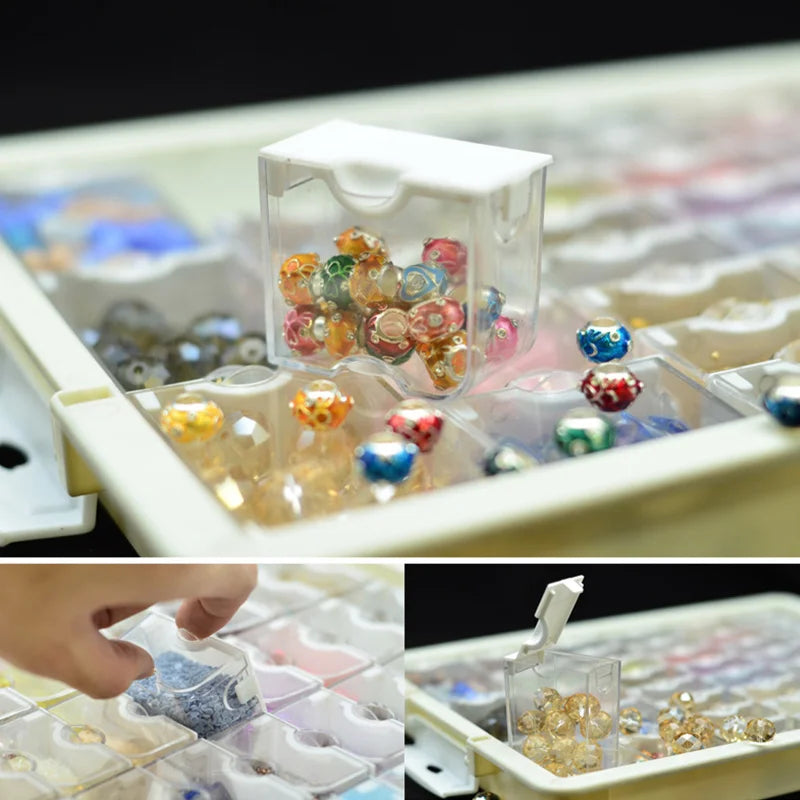 EverShine Diamond Painting Drill Storage Box – 2023 New Mosaic Embroidery Organizer for Beads, Tools & Accessories
