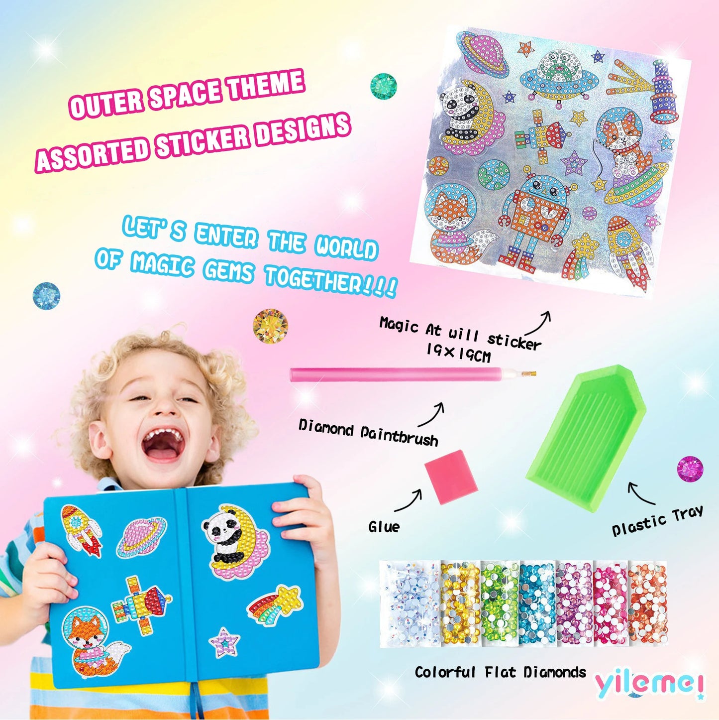 Cartoon DIY Diamond Painting Kit for Girls – Unicorn, Mermaid & Cute Animal Designs | Fun Handicraft Gift for Kids
