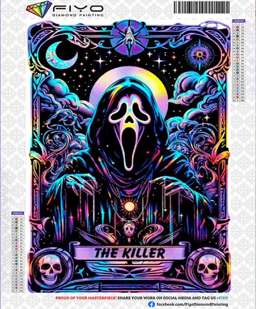 Halloween Horror Killer Diamond Painting Kit – 5D Full Drill DIY Embroidery Mosaic Art with Rhinestones for Home Decoration