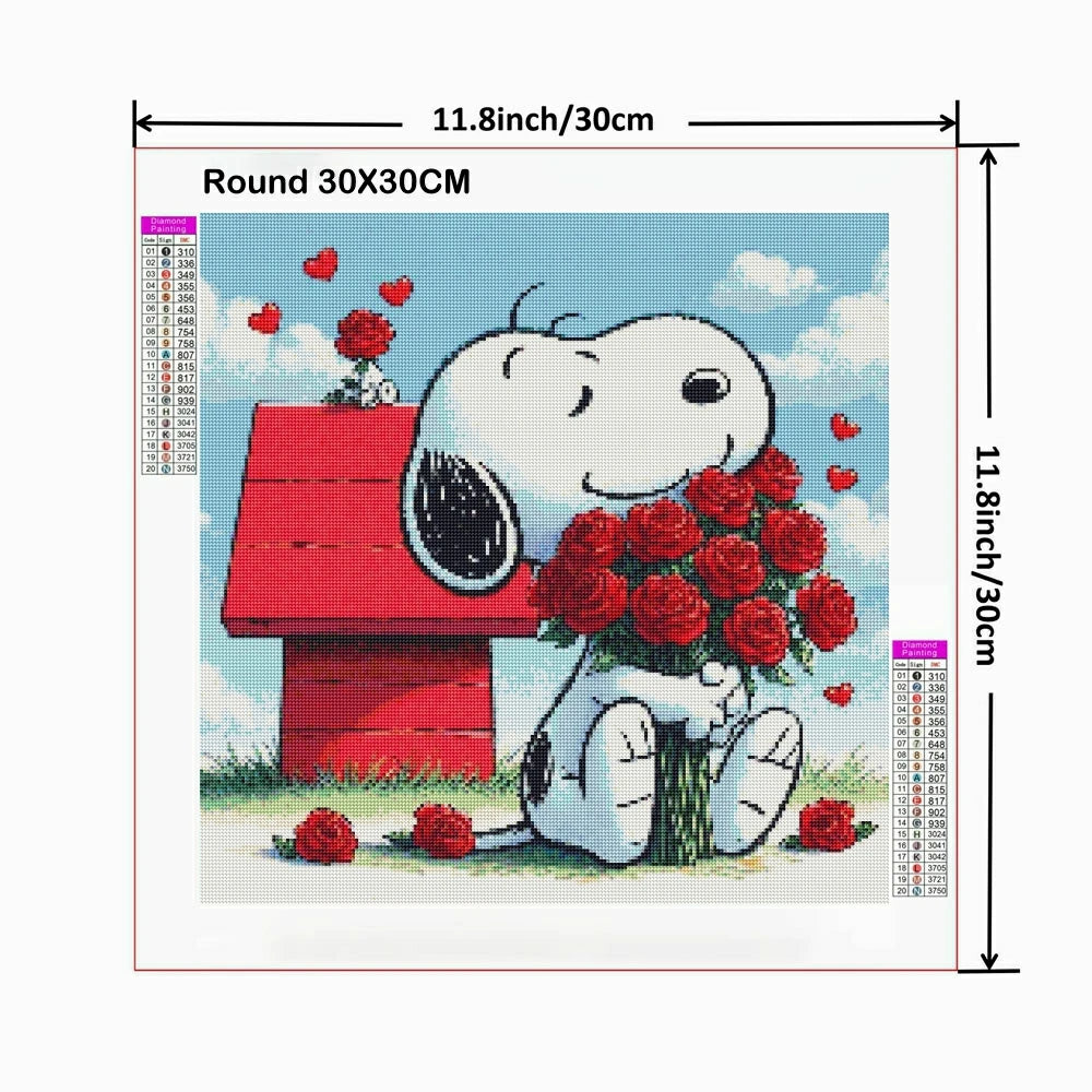 2024 New Kawaii Snoopy Diamond Painting Kit – DIY Full Drill Cross Stitch Mosaic Embroidery | Cute Cartoon Home Décor & Gift