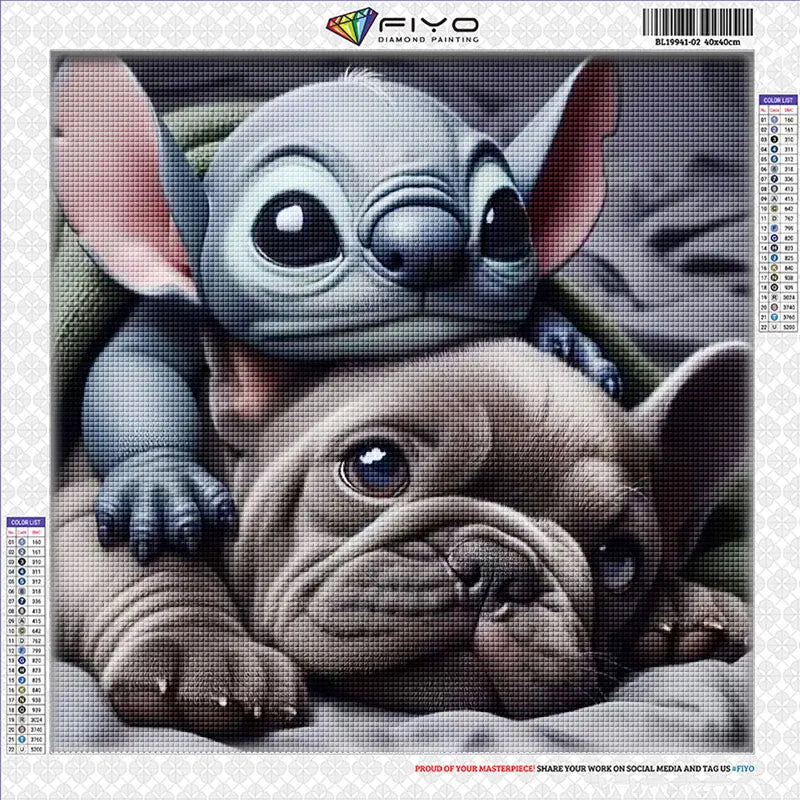 30x30cm Lilo & Stitch Diamond Painting Kit – Full Drill Mosaic Embroidery Art with Rhinestones | DIY Cross Stitch Craft for Home Decor