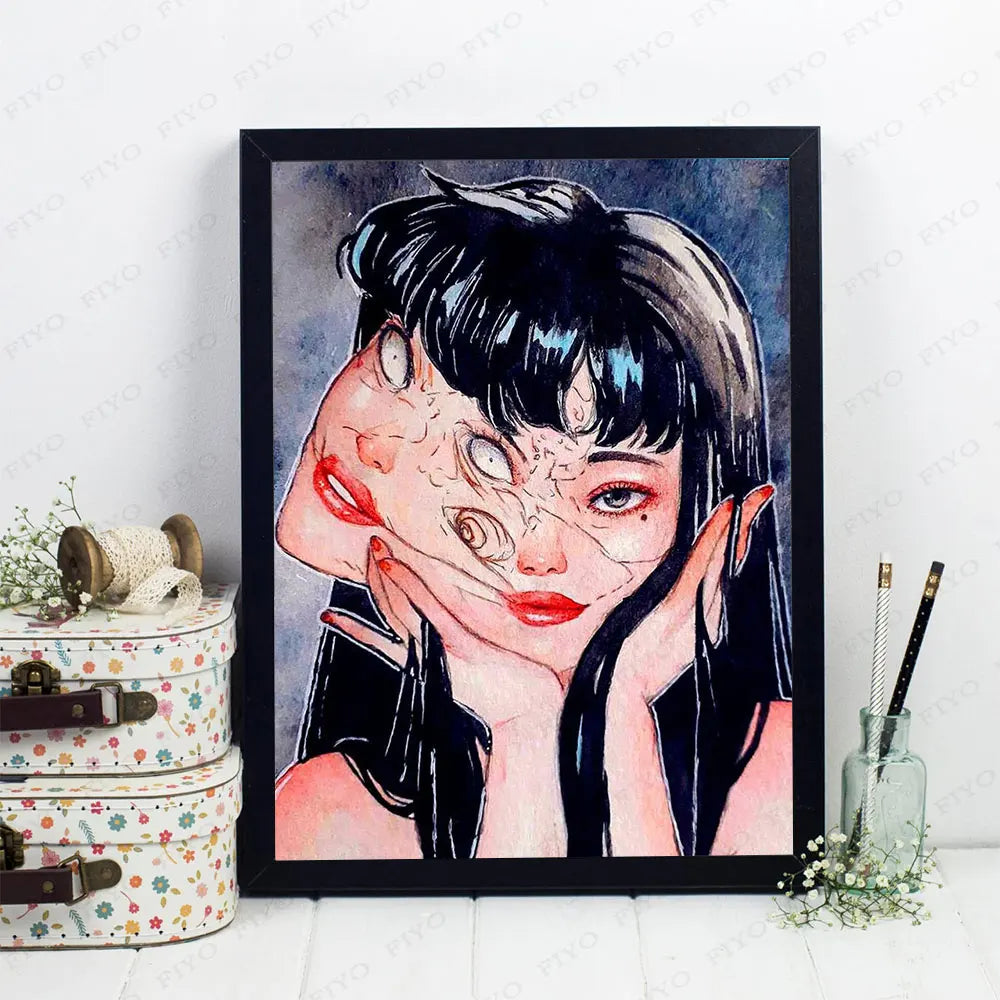 5D Anime Horror Girl Diamond Painting Kit – 30x40cm Full Round Drill DIY Embroidery Mosaic Art for Home Decor