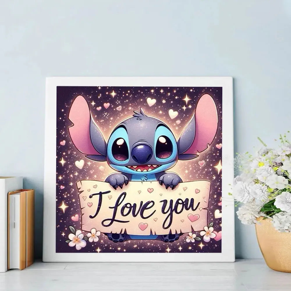 30x30cm Lilo & Stitch Diamond Painting Kit – Full Drill Mosaic Embroidery Art with Rhinestones | DIY Cross Stitch Craft for Home Decor