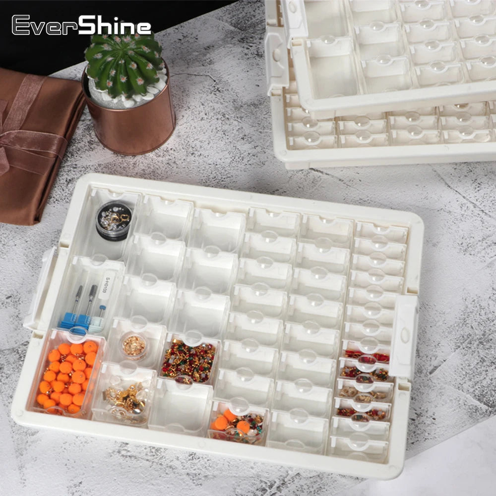 EverShine Diamond Painting Drill Storage Box – 2023 New Mosaic Embroidery Organizer for Beads, Tools & Accessories