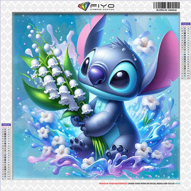 30x30cm Lilo & Stitch Diamond Painting Kit – Full Drill Mosaic Embroidery Art with Rhinestones | DIY Cross Stitch Craft for Home Decor