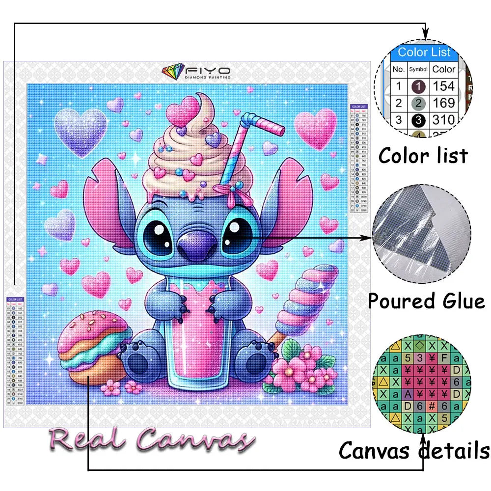 30x30cm Lilo & Stitch Diamond Painting Kit – Full Drill Mosaic Embroidery Art with Rhinestones | DIY Cross Stitch Craft for Home Decor