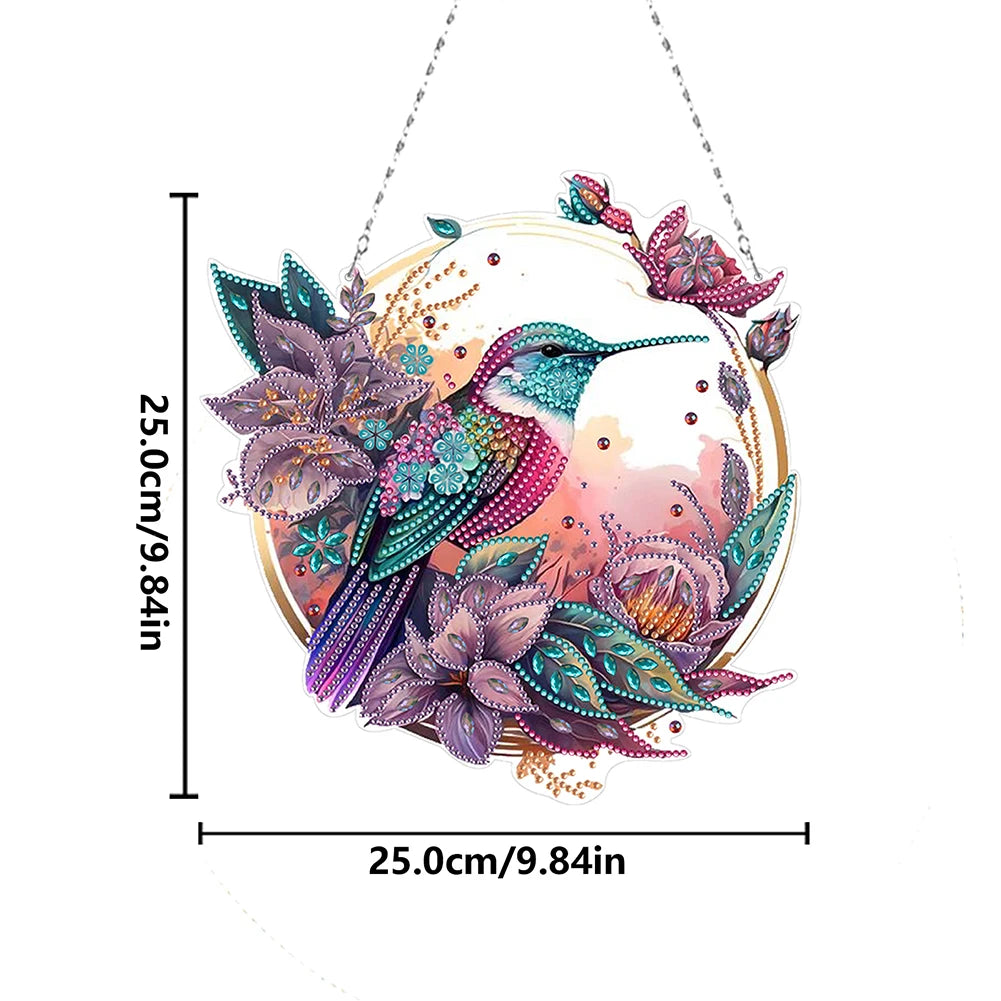 5D DIY Diamond Painting Hanging Pendants – Double-Sided Special Shape Bee, Owl & Peacock Suncatcher Ornaments for Wall & Window Décor