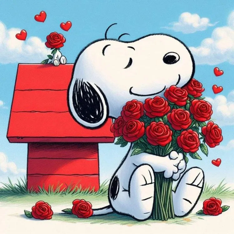 2024 New Kawaii Snoopy Diamond Painting Kit – DIY Full Drill Cross Stitch Mosaic Embroidery | Cute Cartoon Home Décor & Gift