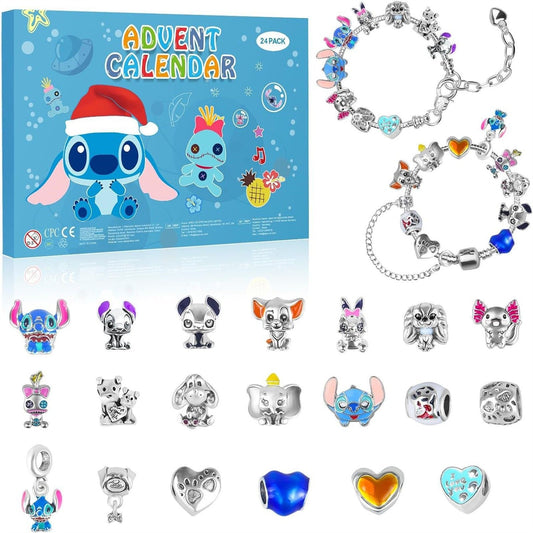 Stitch-Themed 24-Grid Jewelry Gift Box