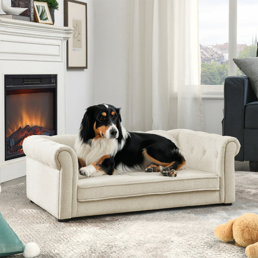 Elegant Rectangular Elevated Dog Bed – Durable Sofa-Style Pet Bed for Medium & Large Dogs, Supportive and Comfortable Design
