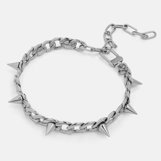 Punk Hip Hop Stainless Steel Spike Chain Necklace Men Choker