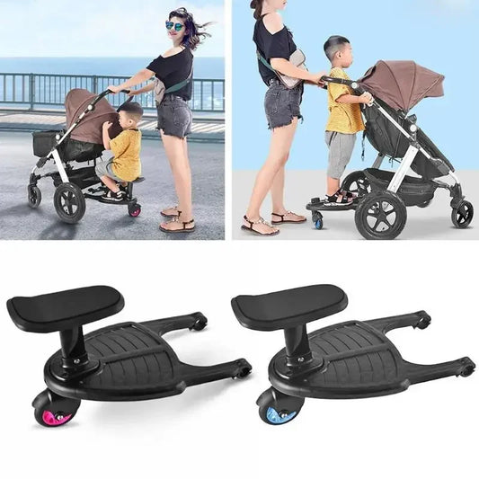 Children Stroller Pedal Adapter – Second Child Auxiliary Trailer, Kid Standing Plate with Seat for Twins & Siblings