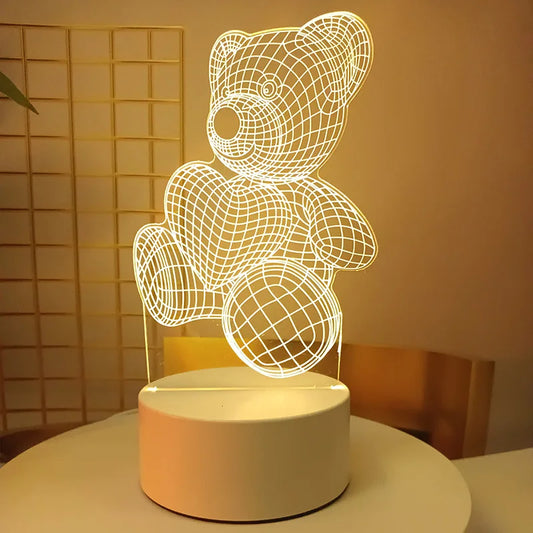 3D Acrylic Neon USB LED Lamp – Love Sign Night Light for Wedding, Birthday, Valentine’s Day – Children’s Table & Bedside Lamp