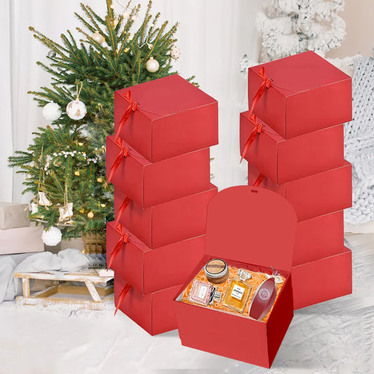 10pcs Wedding Gift Boxes with Bow Ribbon – Bridesmaid Gift, Proposal, Birthday & Party Decoration Storage Wrap