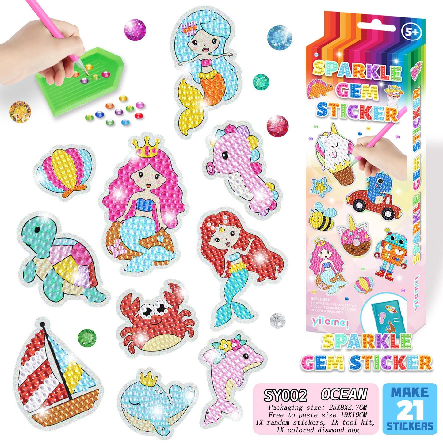 Cartoon DIY Diamond Painting Kit for Girls – Unicorn, Mermaid & Cute Animal Designs | Fun Handicraft Gift for Kids