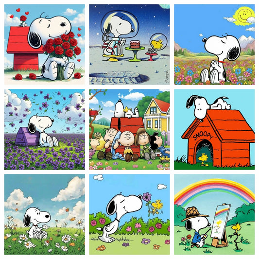 2024 New Kawaii Snoopy Diamond Painting Kit – DIY Full Drill Cross Stitch Mosaic Embroidery | Cute Cartoon Home Décor & Gift