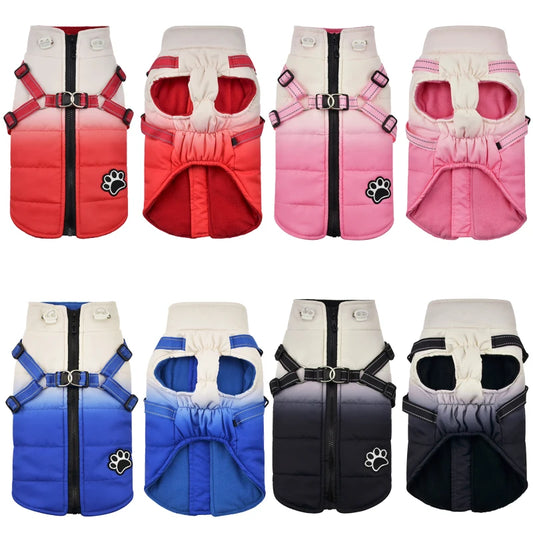 Waterproof Winter Dog Jacket with Built-In Harness – Reflective Coat for Small & Large Dogs, Chihuahua, French Bulldog Outfits
