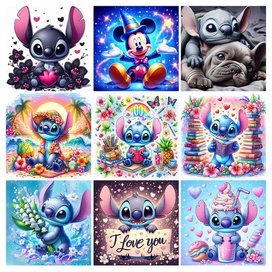 30x30cm Lilo & Stitch Diamond Painting Kit – Full Drill Mosaic Embroidery Art with Rhinestones | DIY Cross Stitch Craft for Home Decor
