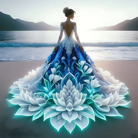 40x40cm 5D DIY Seaside Girl Diamond Painting Kit – Full Drill Square & Round Mosaic Cross Stitch Art for Home Wall Décor