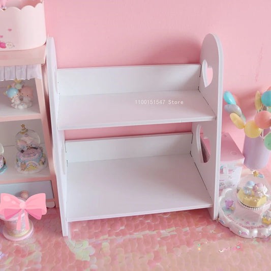 Heart-Shaped Bathroom Storage Shelf – Cute Desktop Organizer Box for Cosmetics, Toiletries & Washbasin Essentials
